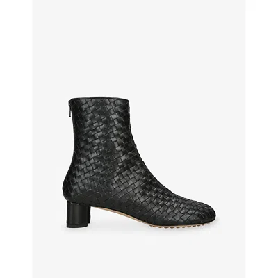 Bottega Veneta Womens Cherry Kitten 40 Leather Ankle Boots Black Eur 36 / 3 Uk