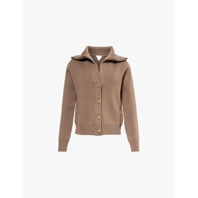 Bottega Veneta Cardigan In Wool In Brown
