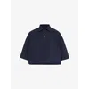 Bottega Veneta Cotton Pique Polo Shirt In Abyss Melange