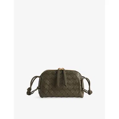 Bottega Veneta Womens Cypress-gold Concert Small Leather Pouch