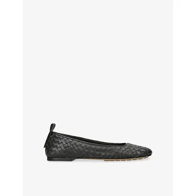 Bottega Veneta Womens Dark Brown Charlotte Leather Ballerina Flats Eur 37.5 / 4.5 Uk
