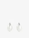 Bottega Veneta Drop Logo-engraved Sterling-silver Earrings In Silver