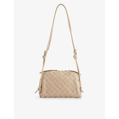 Bottega Veneta Womens Concerto Mini Loop Leather Cross-body Bag Ecru-gold