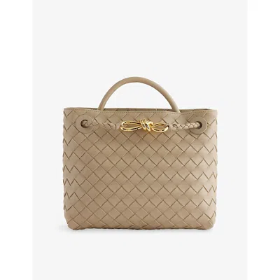 Bottega Veneta Womens Ecru Muse Brass Ecru Andiamo Small Leather Tote Bag In Neutral