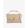 Bottega Veneta Knot Lock Leather Top-handle Bag In Ecru-muse Brass