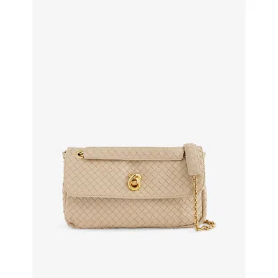 Bottega Veneta Womens Ecru Muse Brass Madison Nappa Leather Shoulder Bag