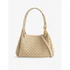 Bottega Veneta Womens Ecru-muse Brass Parachute Intrecciato Medium Leather Shoulder Bag