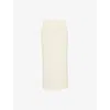Bottega Veneta Ribbed Wool Midi Skirt In String