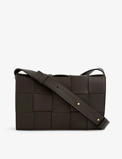 Bottega Veneta Womens Fondant-gold Cassette Intrecciato Leather Cross-body Bag