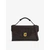 Bottega Veneta Knot Lock Medium Intrecciato Leather Shoulder Bag In Fondant-m Brass