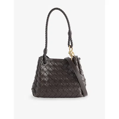 Bottega Veneta Womens Fondant-m Brass Mini Parachute Leather Shoulder Bag In Gold