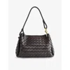 Bottega Veneta Womens  Parachute Intrecciato Medium Leather Shoulder Bag