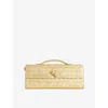 Bottega Veneta Womens Gold-gold Andiamo Small Leather Clutch In Neutral
