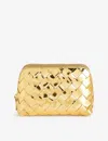 Bottega Veneta Womens Gold-m Brass Intrecciato Metallic-leather Pouch In Gold-m Brass