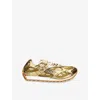 Bottega Veneta Orbit Metallic-effect Sneakers In Gold