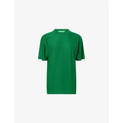 Bottega Veneta Womens Grass Green Rleaxed-fit Round-neck Cashmere-knit T-shirt