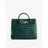 Bottega Veneta Womens  Andiamo Small Leather Tote Bag In Green