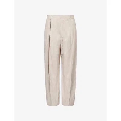 BOTTEGA VENETA WOMENS BOTTEGA VENETA PLEATED HIGH-RISE WOVEN TROUSERS