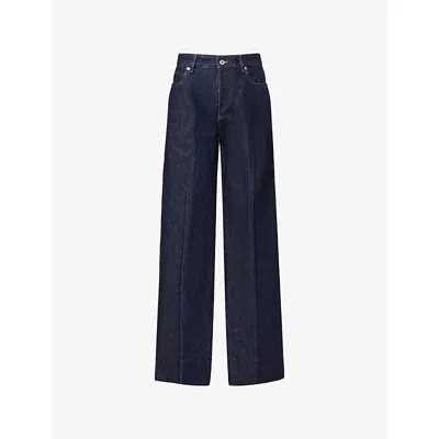 Bottega Veneta Womens  Relaxed-fit Straight-leg Denim Jeans In Blue