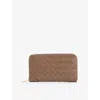 Bottega Veneta Intrecciato Zip-around Wallet In Pinecone-gold
