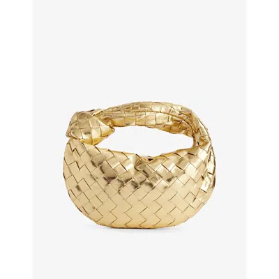 Bottega Veneta Jodie Intrecciato Metallic Leather Tote Bag In Gold