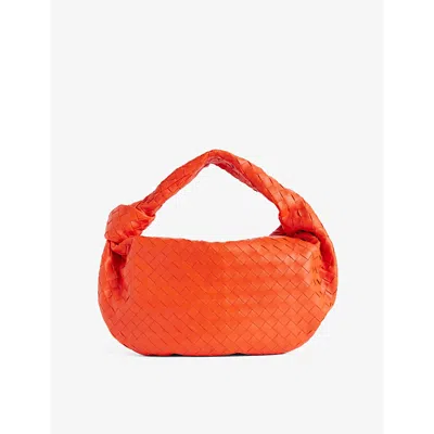 Bottega Veneta Womens  Jodie Small Leather Top-handle Bag In Orange-gold