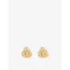 Bottega Veneta Womens Knot 18ct Yellow Gold-plated Sterling-silver Stud Earrings