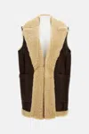 Bottega Veneta Brown Shearling Coat With Front Button Closure And Side Pockets In Leather Woman In Brown