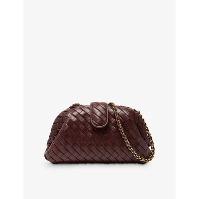 Bottega Veneta Womens Madder Brown Lauren 1980 Leather Clutch Bag In Red