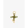 Bottega Veneta Womens Triangle Knot Leather And Metal Keyring Matcha-gold