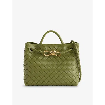Bottega Veneta Small Andiamo Intrecciato Shoulder Bag In Matcha-m Bras-matcha