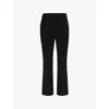 Bottega Veneta Womens Black Mid-rise Flared-leg Wool-crepe Trousers In Black