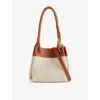 Bottega Veneta Womens Nat/li Wood/li Wo-mb Parachute Small Canvas Shoulder Bag