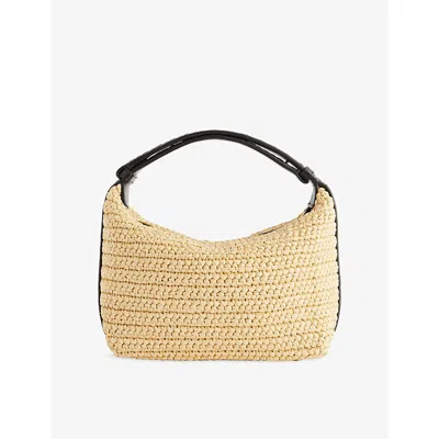 Bottega Veneta Womens Natural Fondant Gold Wallace Pouch Crochet And Leather Top-handle Bag