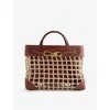 Bottega Veneta Womens Natural/sapele-m B Small Andiamo Leather And Rope Top-handle Bag