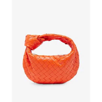 Bottega Veneta Womens Orange-gold Mini Jodie Leather Top-handle Bag