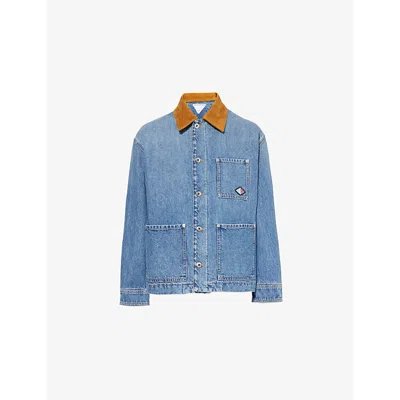 BOTTEGA VENETA WOMENS BOTTEGA VENETA PADDED PATCH-POCKETS RELAXED-FIT DENIM JACKET