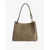 Bottega Veneta Womens Cypress-muse Brass Parachute Large Suede Shoulder Bag