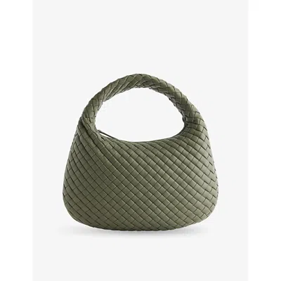 Bottega Veneta Womens Pickle-silver Veneta Small Leather Hobo Bag