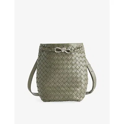 Bottega Veneta Womens Pickle-vin Si-pickle Andiamo Small Leather Bucket Bag