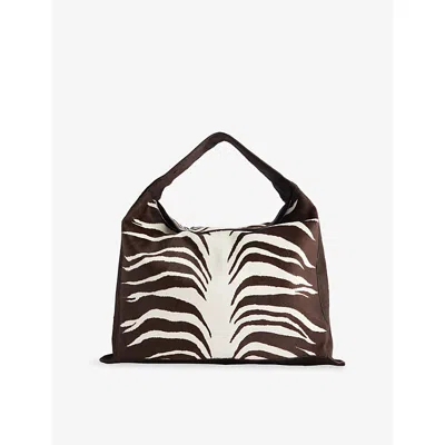 Bottega Veneta Womens Pony Okapi/b.bean-mb Large Hop Zebra Leather Shoulder Bag