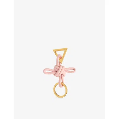Bottega Veneta Triangle Knot Leather And Metal Keyring