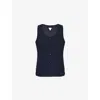 Bottega Veneta Buttoned Scoop Neck Tank Top In Animal Print