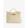 Bottega Veneta Womens Andiamo Small Leather Top-handle Bag Sea Salt-m B-sea Sa In Sea Salt-m B-sea Sa