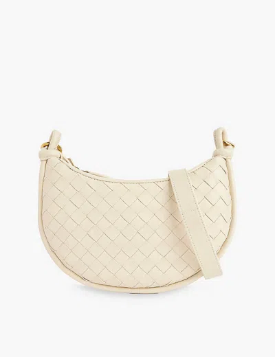 Bottega Veneta Womens Sea Salt-m Brass Gemelli Saddle Leather Shoulder Bag
