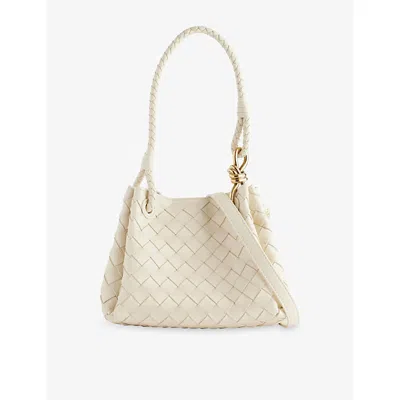 Bottega Veneta Womens Sea Salt-m Brass Mini Parachute Leather Shoulder Bag