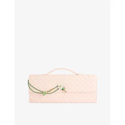 Bottega Veneta Womens Seash/daisy Flow-mb Andiamo Flower Leather Clutch Bag