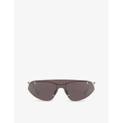 Bottega Veneta V1272s Rectangle-frame Metal Sunglasses