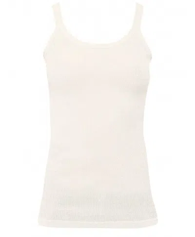 Bottega Veneta Womens Slim Fit Light Cotton Tank Top In Neutral