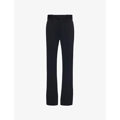Bottega Veneta Womens Black Straight-leg High-rise Woven Jersey Trousers